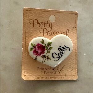 Vintage Heart Shaped Rose SALLY Pin